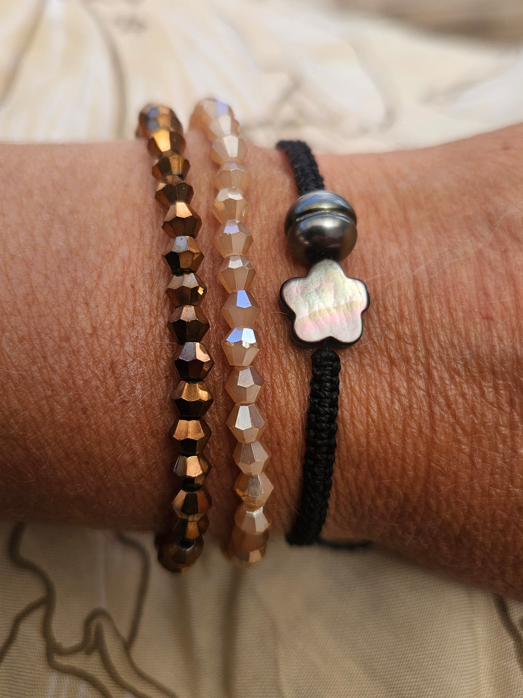 Trio de bracelets perle & cristaux