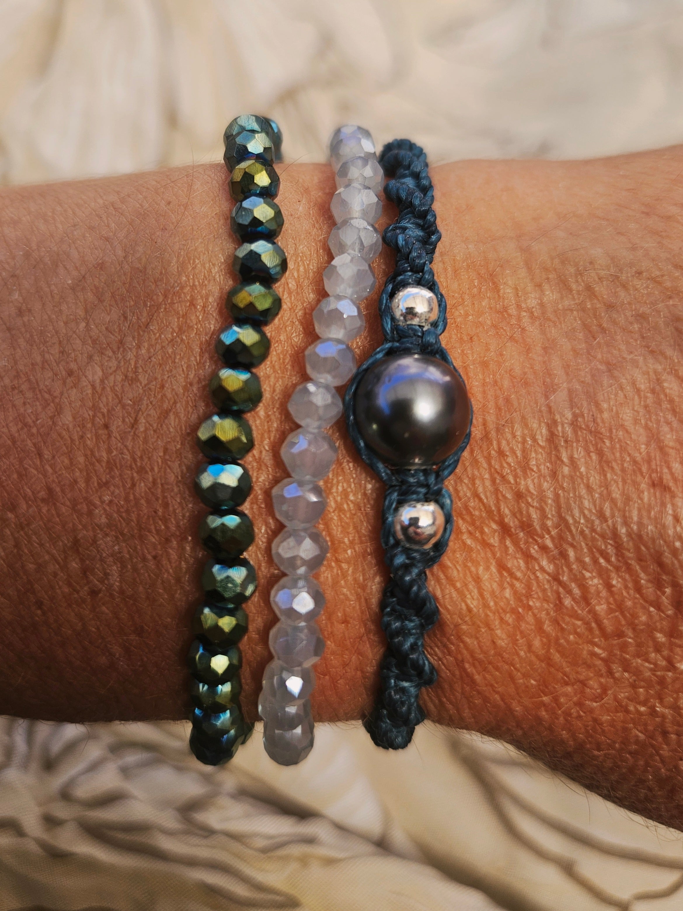 Trio de bracelets perle & cristaux