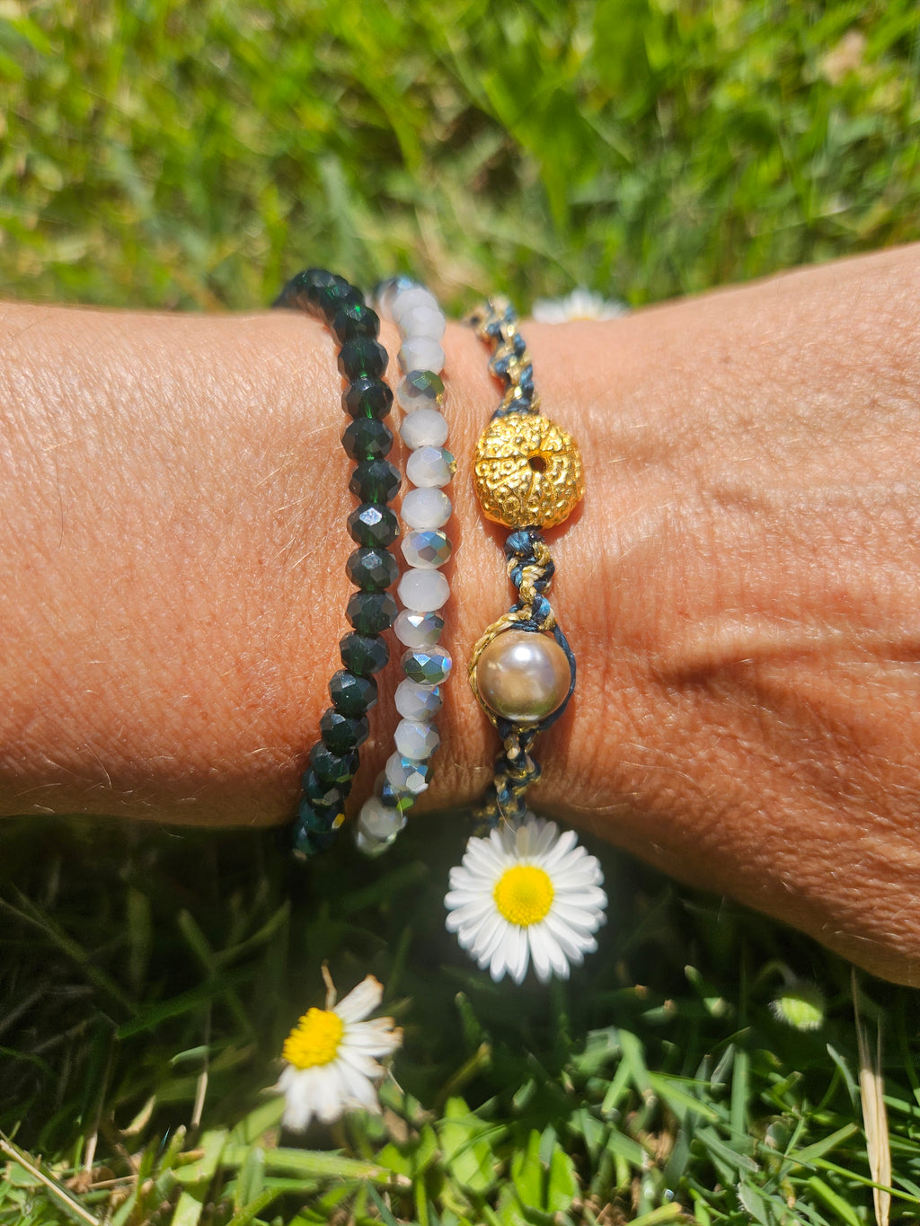 Trio de bracelets perle & cristaux