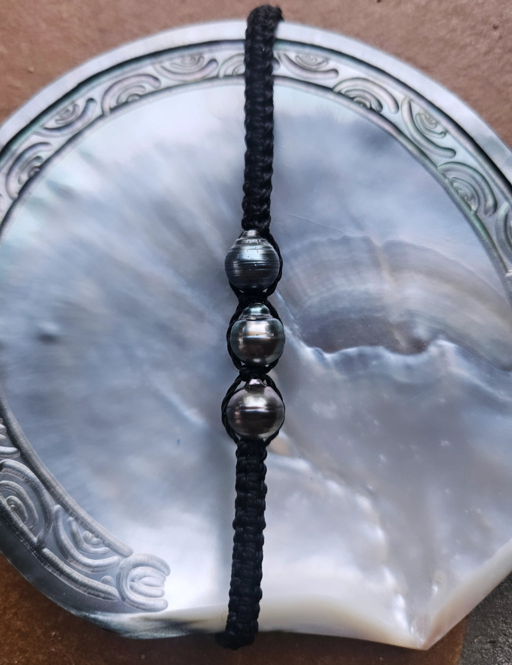 Bracelet "Océan" : Trio de Perles de Tahiti