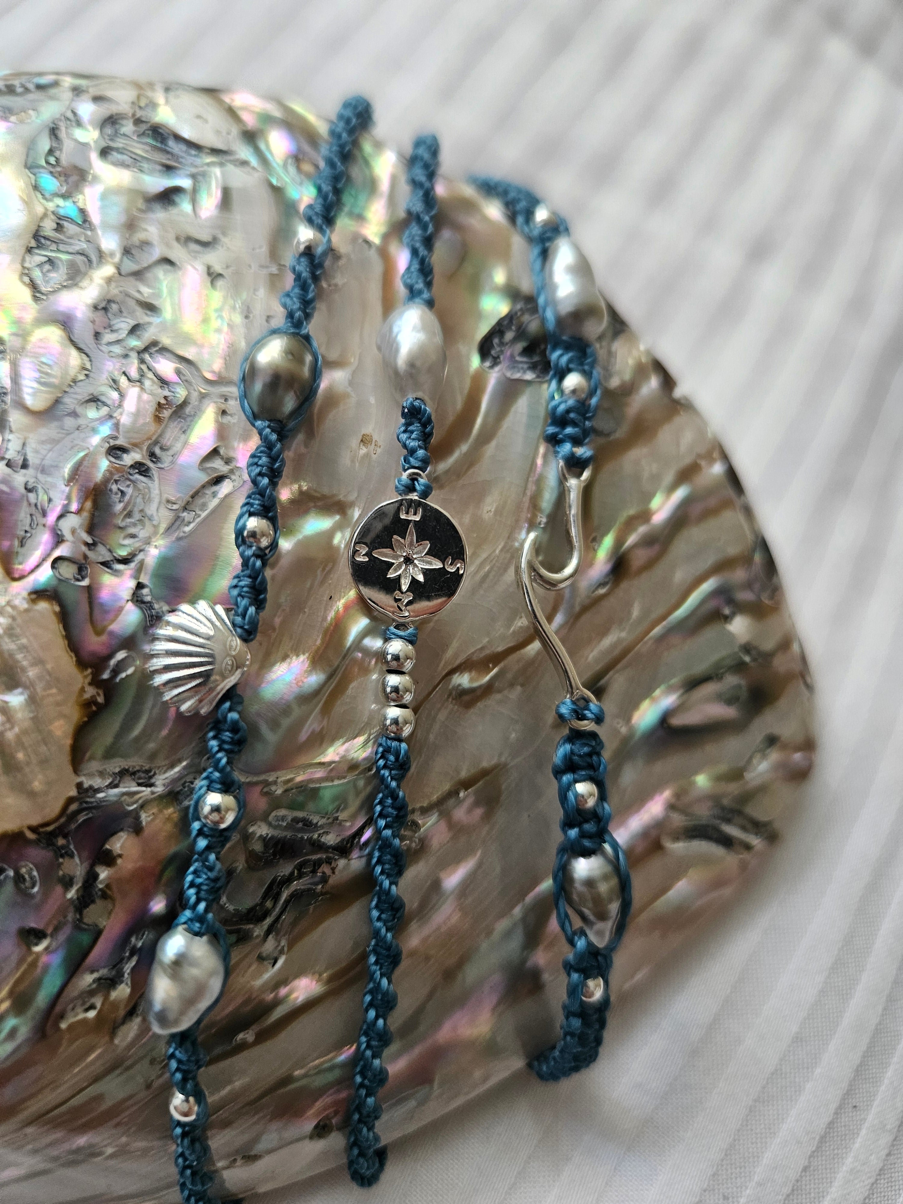 Bracelet "Mana" : Keishis de Tahiti et argent