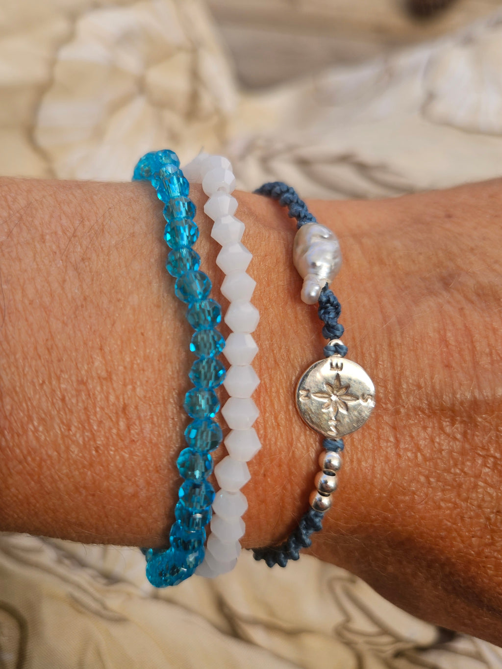 Trio de bracelets perle & cristaux